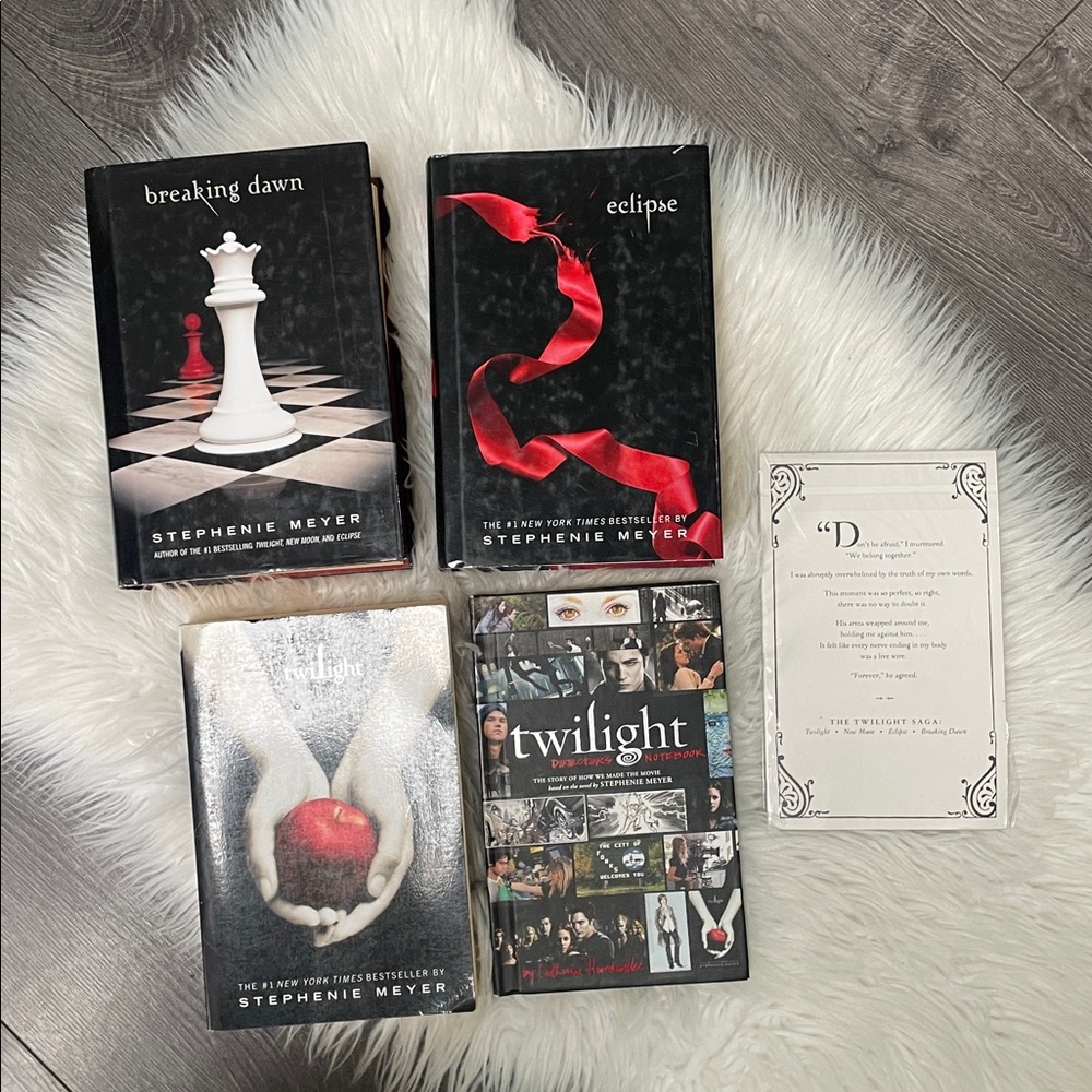 Stephanie Meyer Twilight,eclipse,breaking dawn books & twilight notebook!